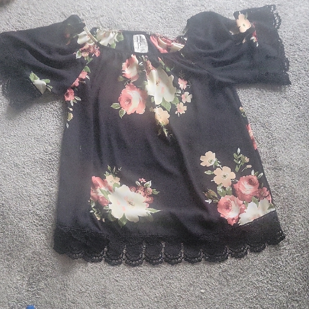 Haute Project Womens Floral Blouse Size XL